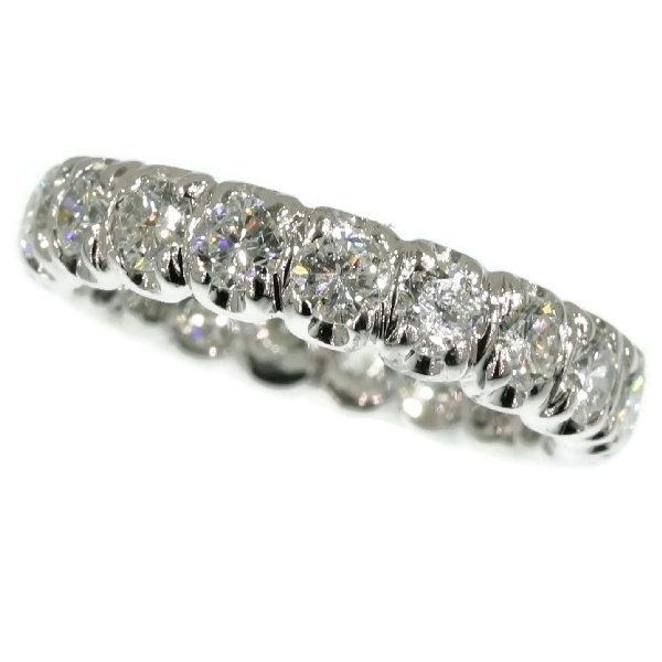 Estate alliance or eternity band with big brilliant cut diamonds
